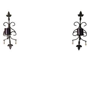 Set of 2 Brown Metal Candle Wall Holders